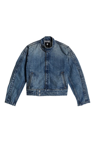 Casaco de ganga Short Moto - Azul