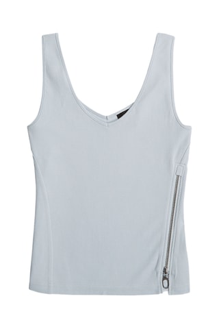 Top em algodão biológico Asymmetrical - Azul-celeste