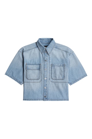 Camisa relaxed de ganga Remix - Azul