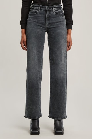 Calças de ganga straight cintura subida Shape - Preto