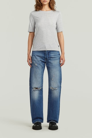 T-shirt regular - Cinzento mesclado