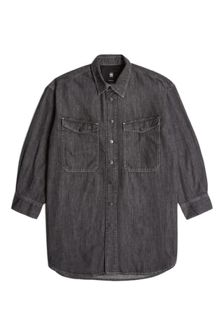 Túnica oversize de ganga - Preto