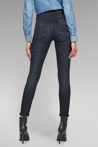 Calças de ganga skinny de cintura subida 3301 Azul-escuro