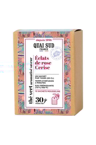 Té verde aromatizado con pétalos de rosa - 15 bolsas