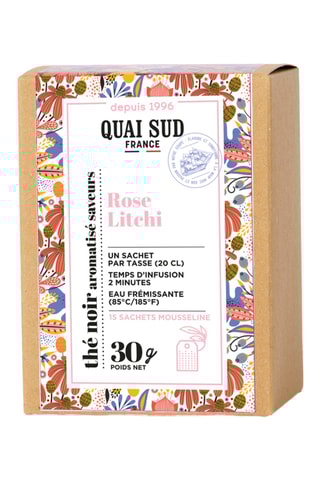 Thé Noir aromatisé saveurs Rose-litchi - 15 sachets