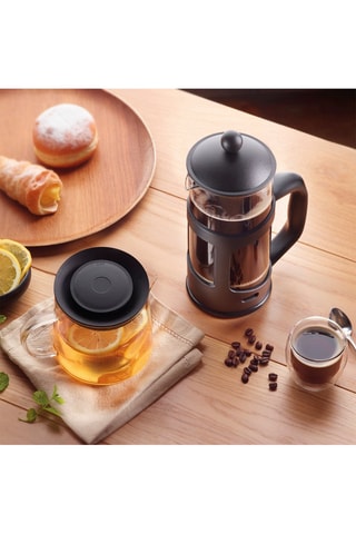 Cafeteira de êmbolo em vidro borossilicato e aço inoxidável - 1 l - 8 chávenas