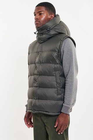 Mouwloze Gewatteerde Jas met Capuchon - Kaki