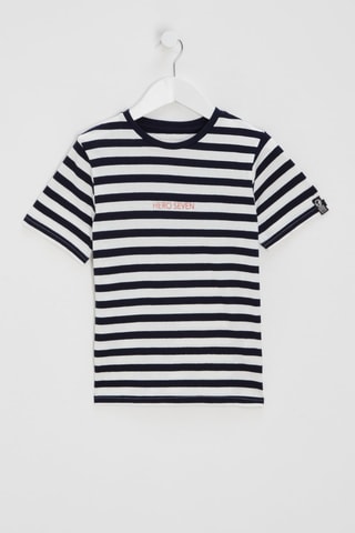 T-shirt - Marineblauw en Wit