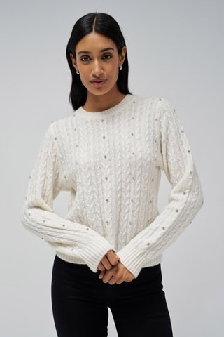 Pull regular en laine - Blanc