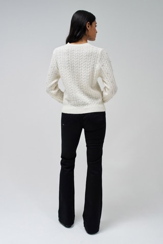 Pull regular en laine - Blanc
