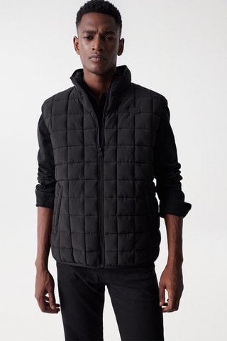 Gilet regular sans manches - Noir