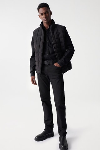 Gilet regular sans manches - Noir