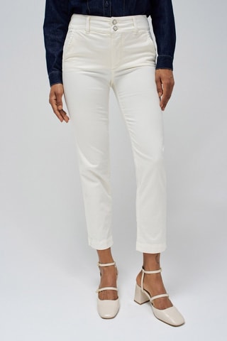 Pantalon taille haute - Blanc
