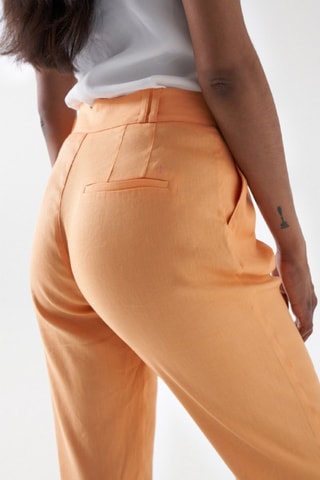 Chino slim en lin - Orange