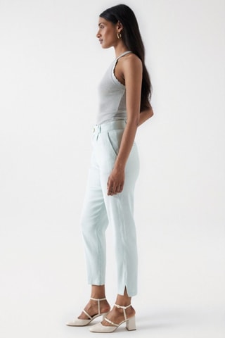 Chino slim en lin - Vert