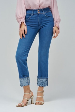 Jean droit 7/8 - Bleu