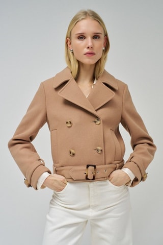 Veste regular en laine - Marron clair