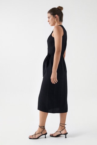 Robe midi regular sans manches - Noir