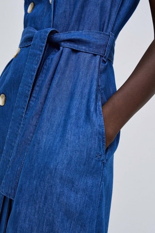 Robe portefeuille sans manches - Bleu