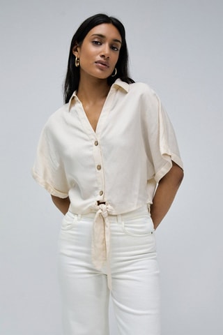 Chemisier noué - Beige