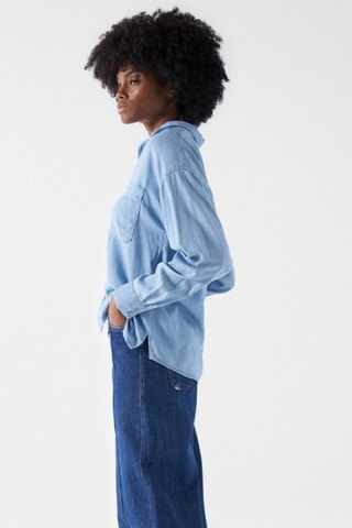 Chemisier en jean - Bleu