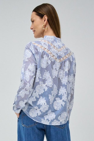 Chemisier regular - Bleu et blanc