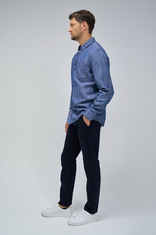 Chemise regular en lin - Bleu