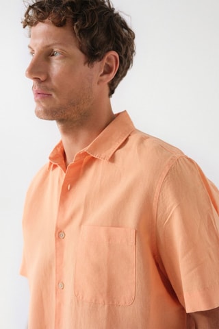 Chemise regular en lin - Orange