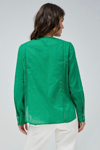 Chemise regular en ramie - Vert