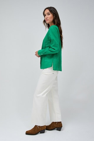 Chemise regular en ramie - Vert