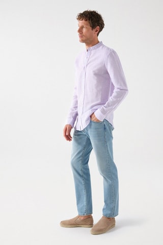 Chemise slim en lin - Lavande