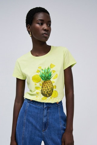 T-shirt slim - Jaune pâle