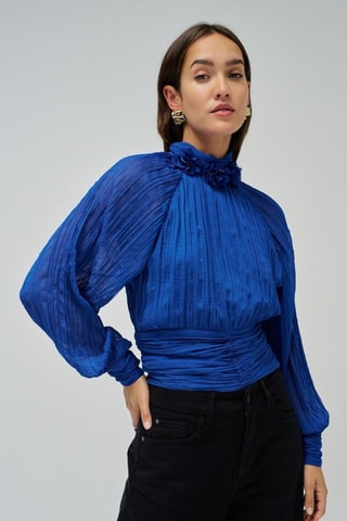Blouse slim - Bleu