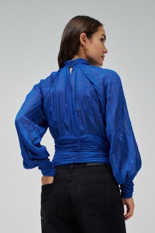 Blouse slim - Bleu