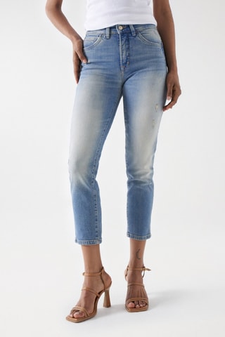 Pantacourt slim en jean - Bleu
