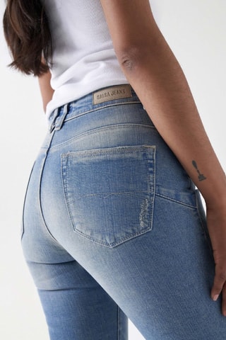 Pantacourt slim en jean - Bleu