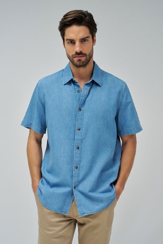 Chemise regular en jean - Bleu clair