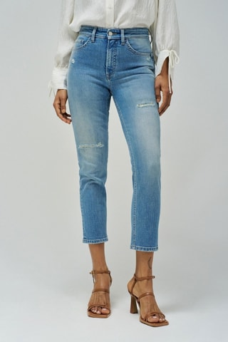 Jean 7/8 taille haute - Bleu clair