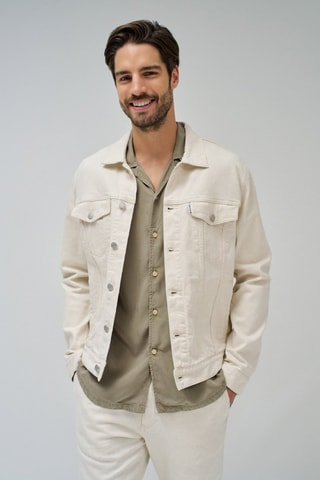 Veste regular en lin - Ecru