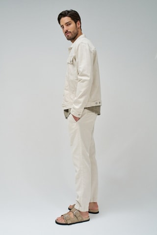 Veste regular en lin - Ecru