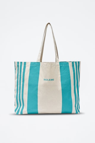 Tote bag - Beige et turquoise