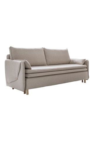 Canapé convertible Simon - Beige - 3 places - En polyamide, polyester et viscose antitache -  Dimensions couchage 140 x 190 cm