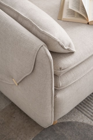 Canapé convertible Simon - Beige - 3 places - En polyamide, polyester et viscose antitache -  Dimensions couchage 140 x 190 cm