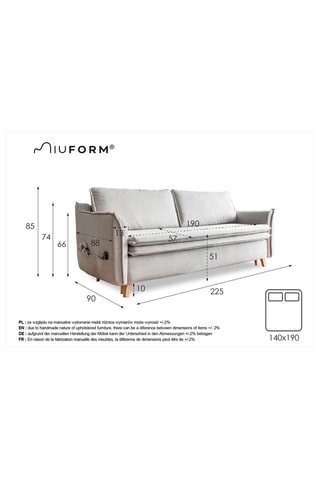 Canapé convertible Charming Charlie - Bleu marine - 3 places - En polyester -  Dimensions couchage 140 x 190 cm