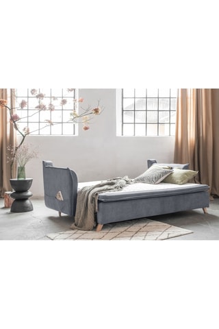 Canapé convertible Charming Charlie - Gris clair - 3 places - En polyester -  Dimensions couchage 140 x 190 cm