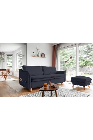 Canapé convertible Charming Charlie - Anthracite - 3 places - En polyester -  Dimensions couchage 140 x 190 cm