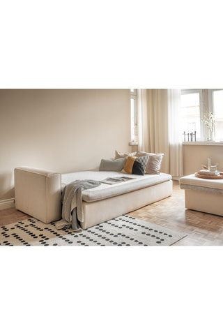 Canapé convertible Wilson - Beige - 3 places - En polyester antitache -  Dimensions couchage 140 x 190 cm