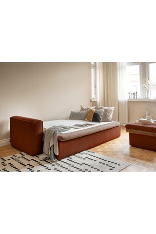 Canapé convertible Wilson - Rouge brique - 3 places - En polyester antitache -  Dimensions couchage 140 x 190 cm