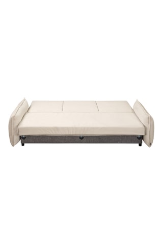 Canapé convertible Lazy Lukka - Beige - 3 places - En toucher velours côtelé -  Dimensions couchage 140 x 190 cm