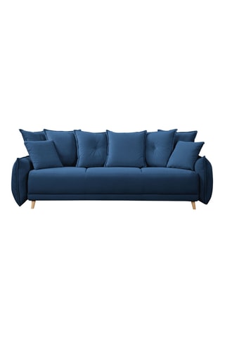 Canapé convertible Lazy Lukka - Bleu marine - 3 places - En toucher velours côtelé -  Dimensions couchage 140 x 190 cm